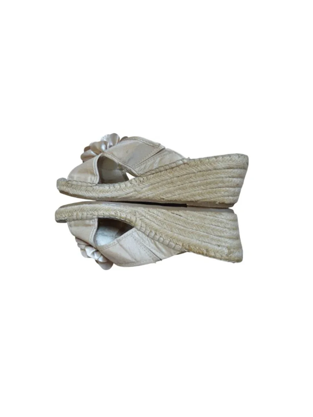 Life Stride Beige Espadrilles Flower Bloom Sandals Women's Size 8.5W Boho Summer
